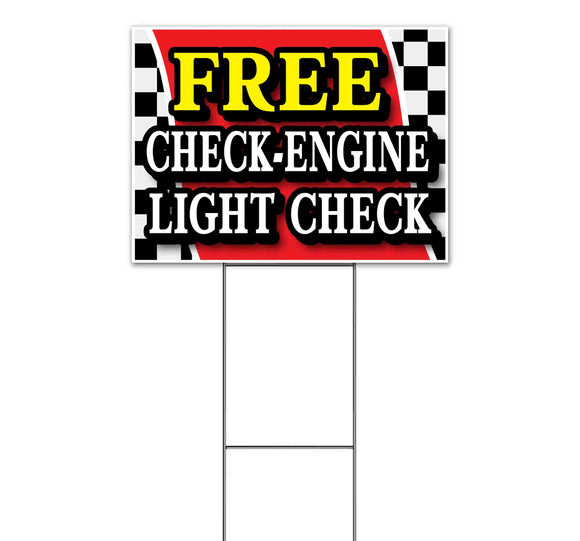 Free Check Engine Light Check Yard Sign