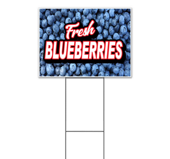Fresh Blueberries Yard Sign