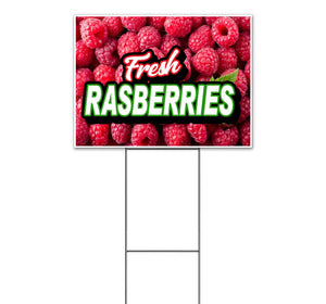 Fresh Rasberries Yard Sign