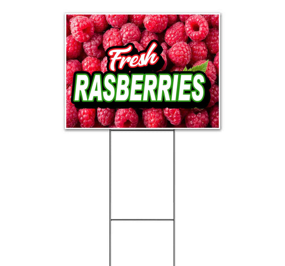 Fresh Rasberries Yard Sign