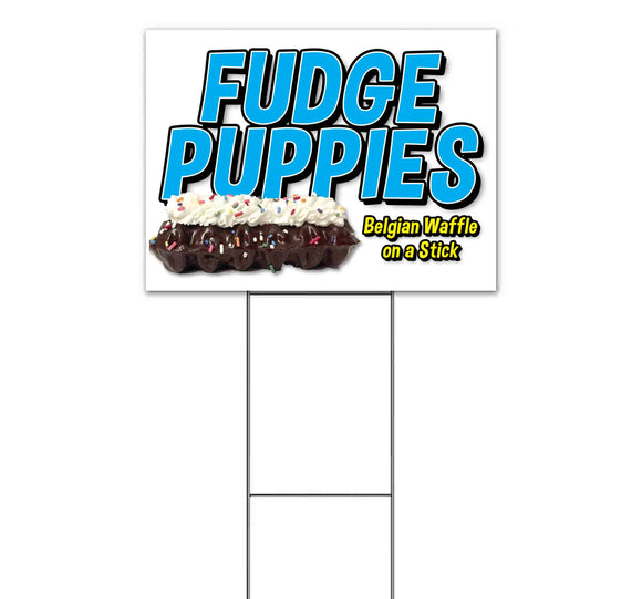Fudge Puppies Yard Sign