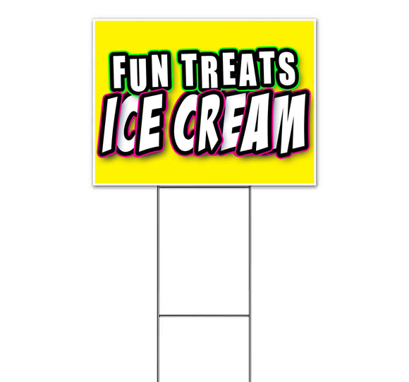 Fun Treats Ice Cream Yard Sign