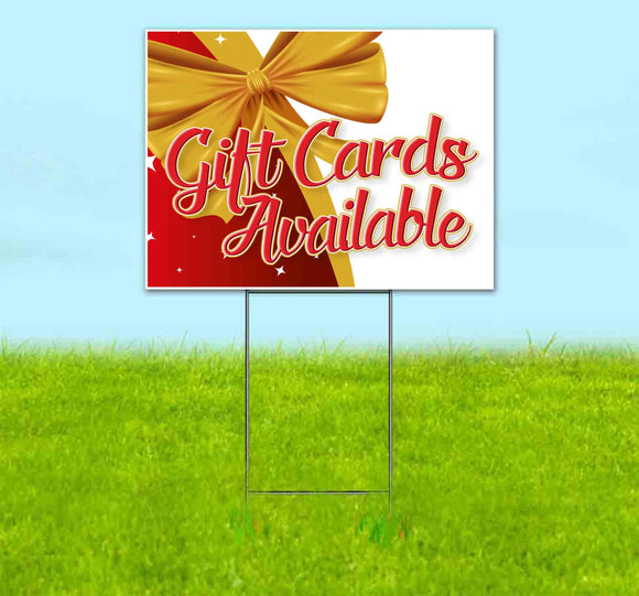 Gift Cards Available Yard Sign