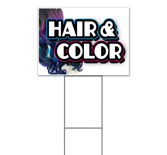 Hair & Color Yard Sign