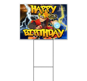 Happy Birthday Anime Character Yard Sign