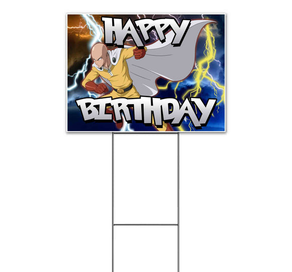 Happy Birthday Anime Character Yard Sign