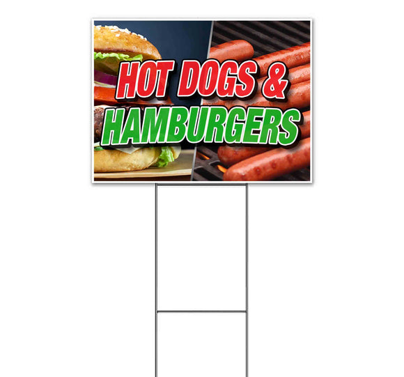Hot Dogs & Hamburgers Yard Sign