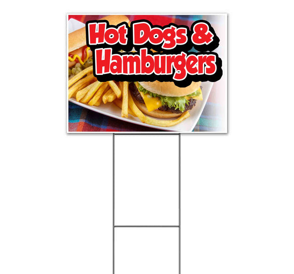 Hot Dogs & Hamburgers Yard Sign