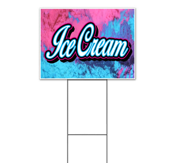 Ice Cream Rainbow Yard Sign