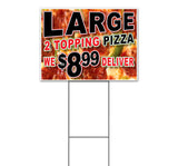 Large 2 Topping Pizza We Deliver Yard Sign