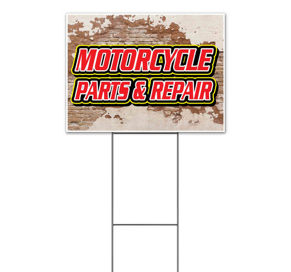 Motorcycle Parts & Repair Yard Sign
