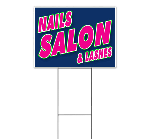 Nails & Lashes Salon Yard Sign