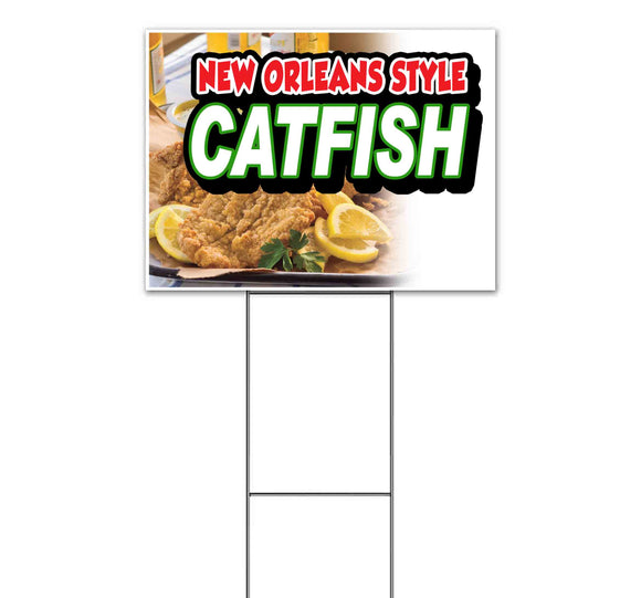New Orleans Style Catfish Yard Sign