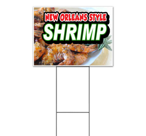 New Orleans Style Shrimp Yard Sign