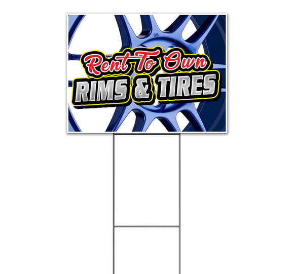Rent To Own Rims & Tires Yard Sign