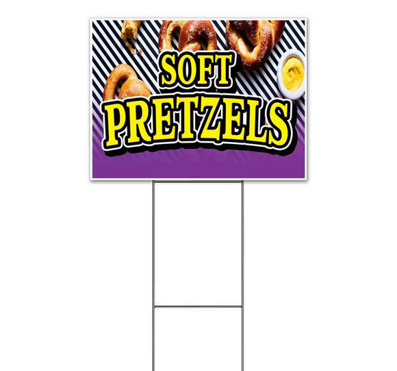 Soft Pretzels Yard Sign