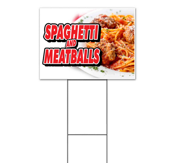 Spaghetti & Meatballs Yard Sign