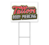 Tattoos Body Piercing Yard Sign