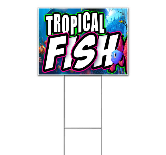 Tropical Fish Yard Sign