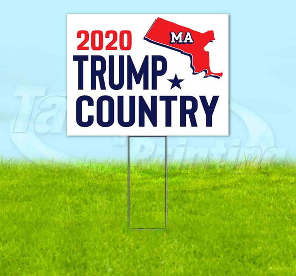 Massachusetts For Trump Flag Yard Sign