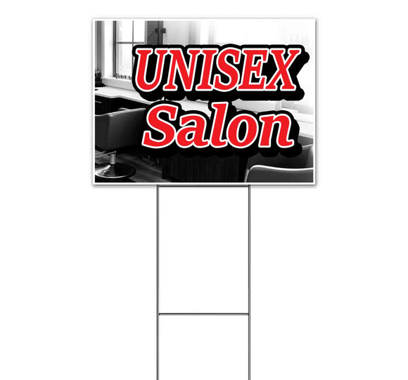 Unisex Salon Yard Sign