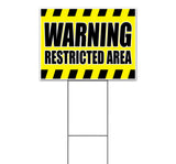 Warning Restricted Area Yard Sign