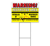 Warning Restricted Area Drones Yard Sign
