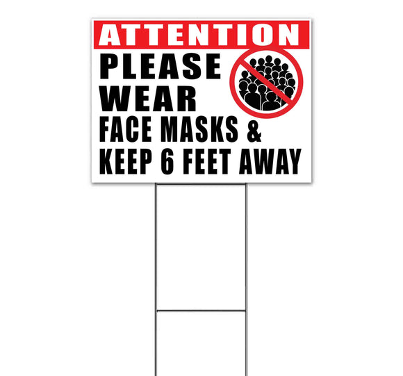 Attention Wear Masks Yard Sign