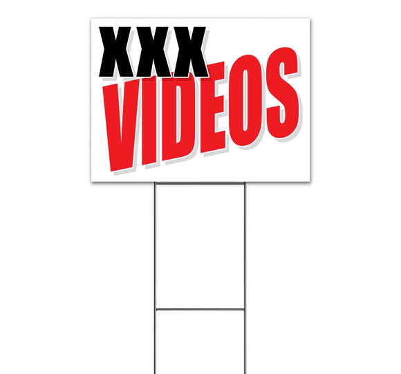 XXX Videos Yard Sign