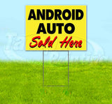 Android Auto Sold Here Yellow Cursive Yard Sign