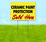 Ceramic Paint Protection Sold Here Yellow Cursive Yard Sign
