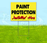 Paint Protection Installed Here Yellow Cursive Yard Sign