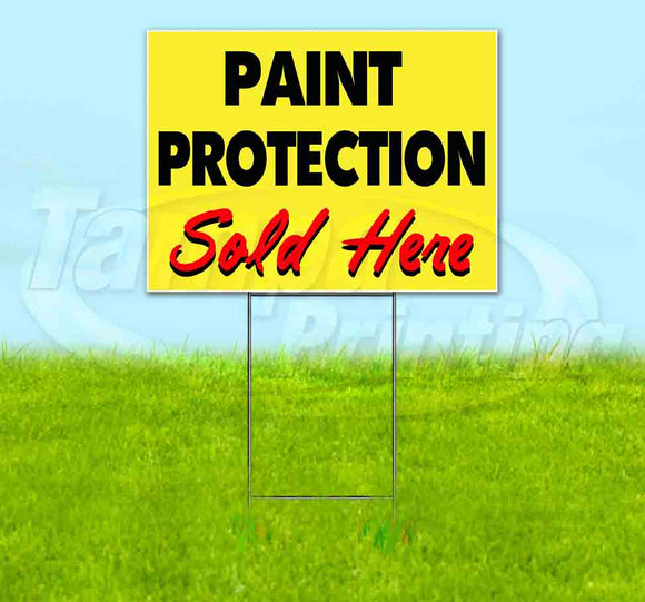 Paint Protection Sold Here Yellow Cursive Yard Sign