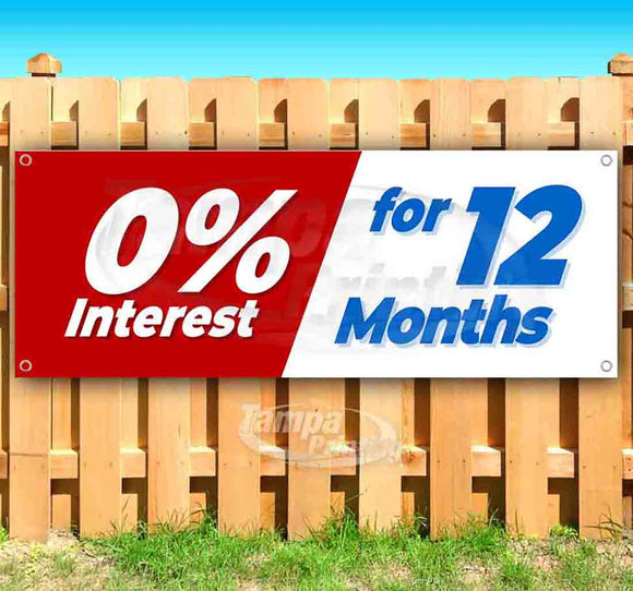 0% Interest For 12 Month Banner
