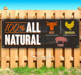 100 Percent All Natural Meat Banner