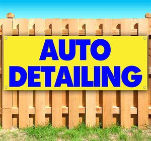 Auto Detailing Yellow Blue Banner