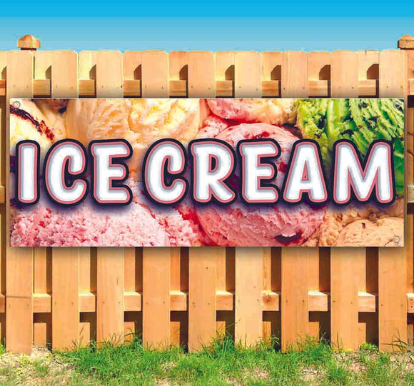Ice Cream Closeup Scoops Banner