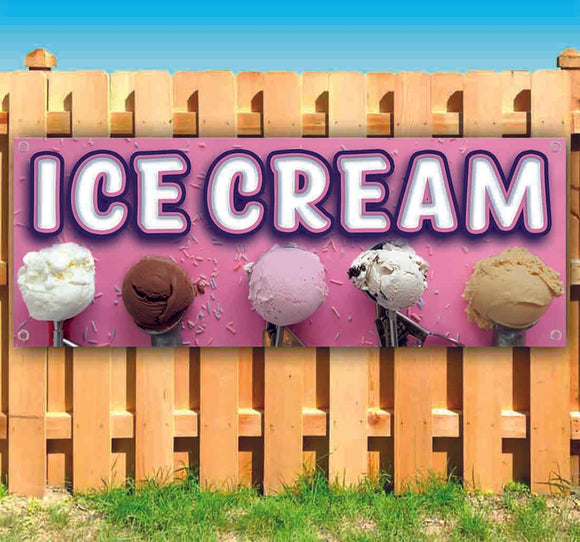 Ice Cream Pink Scoops Banner