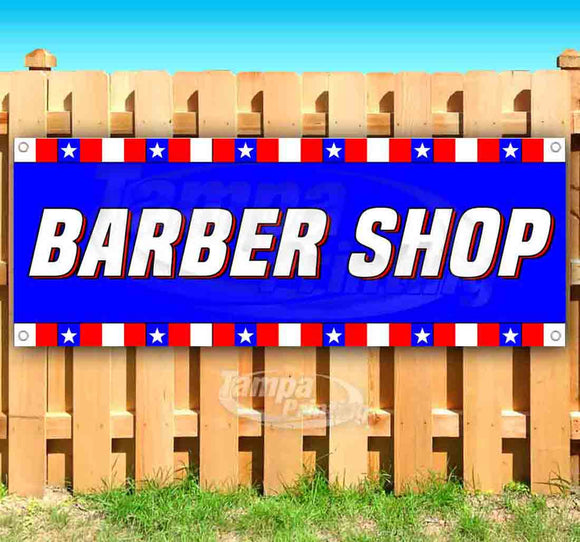 Barber Shop RWB Stripes Banner