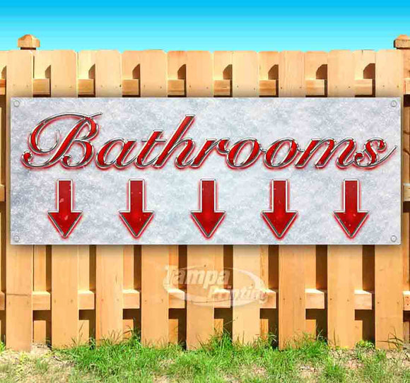 Bathrooms Down Arrow Banner