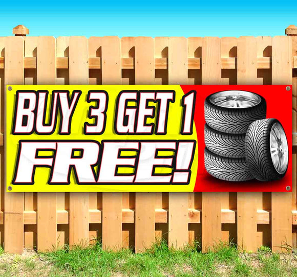 Buy 3 Get 1 Free Tires Banner