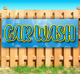 Car Wash BlYlw Bubbles Banner