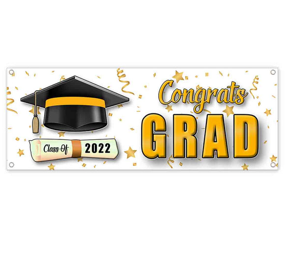 Congrats Grad Cap 2022 Banner