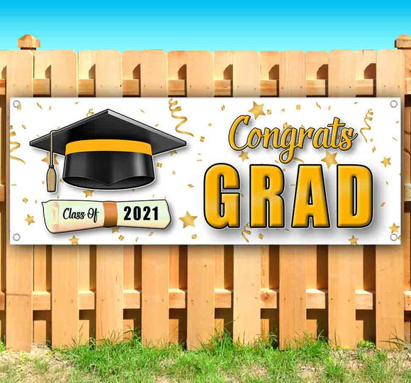 Congrats Grad Cap Scroll Banner