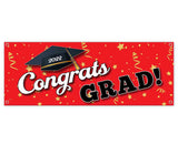 Congrats Grad Red Bkd Banner