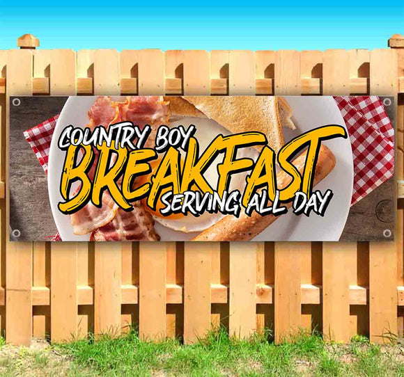 Country Boy Breakfast Served All Day Banner