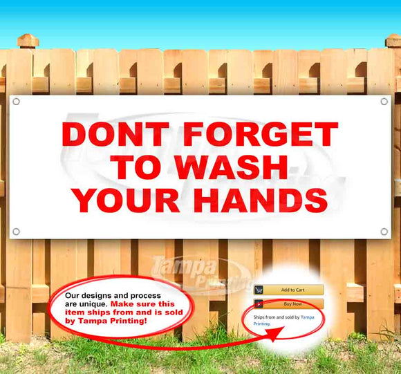 Dont Forget Wash Hands Red Banner