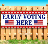 Early Voting Here Flags Banner
