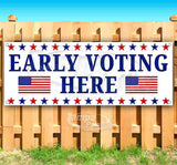 Early Voting Here Flags Banner