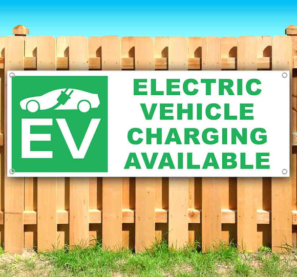 Electrical Vehicle Charging Available Green Banner